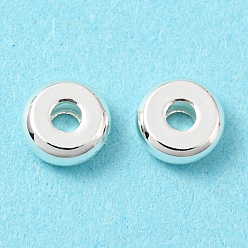 Серебро Латунные бусины, без кадмия и без свинца, долговечный, диск, серебряные, 5x2 мм, отверстие : 1.5 мм
