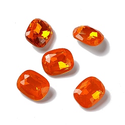 Мандарин Опаловый стиль k9 кабошоны со стеклянными стразами, задние и задние, восьмиугольник прямоугольник, мандарин, 10x8x4 мм