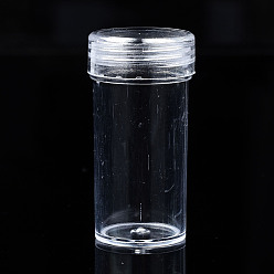 Clear Column Polystyrene Bead Storage Container, for Jewelry Beads Small Accessories, Clear, 4.9x2.5cm, Inner Diameter: 2cm