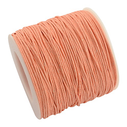 Персиковый Слойка Воском хлопчатобумажная нить шнуры, розовые, 1 мм, около 100 ярдов / рулон (300 футов / рулон)