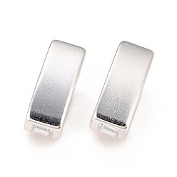 Посеребрённый Экологически чистые латунные застежки для ремешков для часов, долговечный, без свинца и без кадмия, 925 серебро покрытием, 10x3.5x4 мм