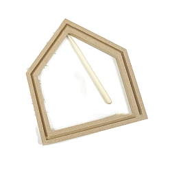 House Medium Density Fiberboard (MDF) Embroidery Hoops, with Rubber Strip and Wooden Needle, Embroidery Circle Cross Stitch Hoops, for Sewing, Needlework and DIY Embroidery Project, House, 215x190x15mm