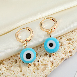 Sky blue eye ear studs Minimalist Acrylic Resin Devil Eye Earrings with Turkish Evil Eye Pendant