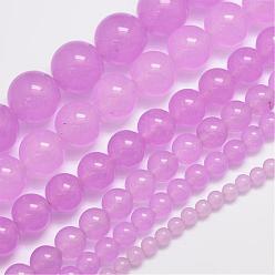 Plum Natural & Dyed Malaysia Jade Bead Strands, Round, Plum, 6mm, Hole: 0.8mm, about 64pcs/strand, 15 inch