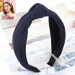 110509234 Knitted Solid Color Fabric Cross Knot Headband for Women - Hair Accessories 0509