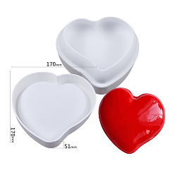 Heart Heart Soap Food Grade Silicone Molds, for DIY Soap Craft Making, Heart Pattern, 170x170x51mm