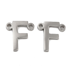 Letter F Non-Tarnish 304 Stainless Steel Connector Charms, Letter, Letter F, 10x9x1.5mm, Hole: 1.2mm
