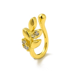 Золотой Клипса из прозрачного кубического циркония на носовом кольце, латунная манжета для носа без пирсинга для женщин, золотые, 11 мм