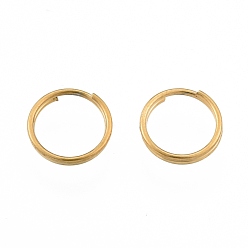Золотой 304 из нержавеющей стали разрезные кольца, кольца с двойной петлей, золотые, 8x1.5 мм, внутренний диаметр: 6.5 мм, одиночный провод: 0.7 мм