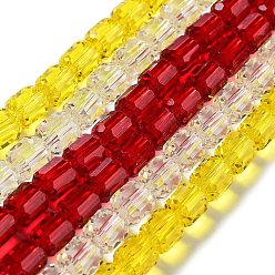 Mixed Color Glass Beads Strands, Faceted Barrel, Mixed Color, 7x6mm, Hole: 1mm, about 78~79pcs/strand, 21.26~21.46 inch(54~54.5cm)