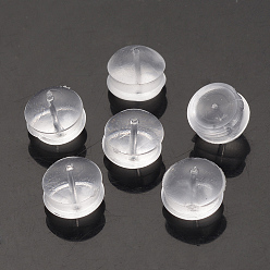 Прозрачный Резиновые гайки, спинки для серьги, прозрачные, 5x5x4 мм, отверстие : 0.5 мм