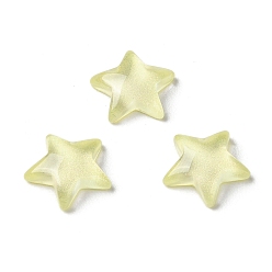 Light Goldenrod Yellow K9 Glass Cabochons, with Glitter Powder, Star, Light Goldenrod Yellow, 10x10.5x3mm