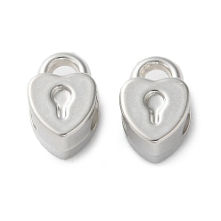 Платина Поручни из пластиковой трубы ccb, сердце, платина, 12x7.5x7 мм, отверстие : 2.5x1.5 мм, внутренний диаметр: 4.5 мм