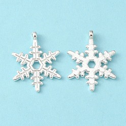 Silver Christmas Snowflake Tibetan Style Alloy Pendants, Lead Free and Cadmium Free, Silver, 23x17.5mm, Hole: 1.5mm