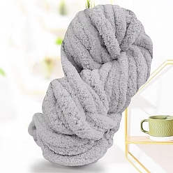 Dark Gray Arm Knitting Yarn, Super Softee Thick Fluffy Jumbo Chenille Polyester Yarn, for Blanket Pillows Home Decoration Projects, Dark Gray, 20mm, about 29.53 yards(27m)/skein