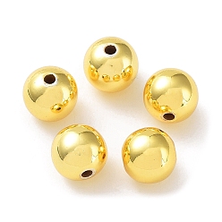 Golden Rack Plating Brass Beads, Cadmium Free & Lead Free, Round, Golden, 9.5x9mm, Hole: 2mm