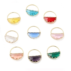 Mixed Color K9 Glass Pendants, Faceted, Basket Charms, with Light Gold Tone Brass Edge, Mixed Color, 23.5x23x4mm, Hole: 10.5x19.5mm
