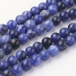 Sodalite Natural Sodalite Bead Strands, Round, Grade A, 6~6.5mm, Hole: 1mm, about 60pcs/strand, 14.9 inch(38cm)