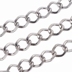 Gunmetal Iron Twisted Chains, Unwelded, with Spool, Rhombus, Gunmetal, 8.5x6.8x1.2mm, about 164.04 Feet(50m)/roll