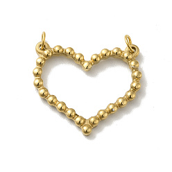 Golden Vacuum Plating 304 Stainless Steel Connector Charms, Heart Outline Links, with Jump Rings, Golden, 22x20x2mm, Hole: 3mm