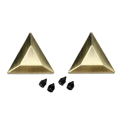 Antique Bronze Alloy Label Tags, with Holes and Iron Screws, for DIY Jeans, Bags, Shoes, Hat Accessories, Triangle, Antique Bronze, 23mm, 2pcs/bag