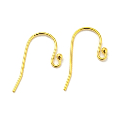 Real 18K Gold Plated 925 Sterling Silver Earring Hooks, Shepherd's Hook Ear Wire, Real 18K Gold Plated, 16.5x12~13mm, Hole: 2mm, Pin: 0.6mm