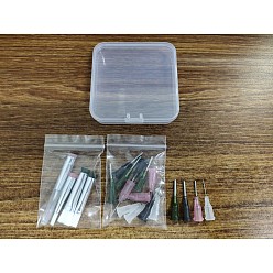 Mixed Color Facial Tool Sets, with Nylon Brush Head and Plastic Fluid Precision Blunt Needle Dispense Tips, Mixed Color, 20pcs/box