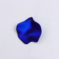 Blue Spray Painted Acrylic Pendants, Pearlized, Petaline, Blue, 35mm, about 10 pcs/set