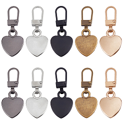 (52) Непрозрачная лаванда Головка молнии сплава, слайдеры на молнии, замена молнии, для одежды курток сумок багажа рюкзаков, разноцветные, 45x18 мм, 5 шт / комплект