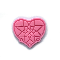 Heart DIY Silicone Pendant Molds, Resin Casting Molds, for UV Resin, Epoxy Resin Craft Making, Heart, 65x73mm