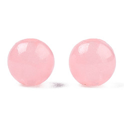 Misty Rose Luminous Acrylic Beads, Glow in the Dark, Round, Misty Rose, 6mm, Hole: 1.6mm, about 4600pcs/500g