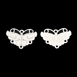 Silver Zinc Alloy Cabochon Settings For Enamel, Butterfly Chandelier Components Links, Silver, 17x25x2mm, Hole: 1.5mm