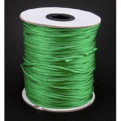 Зеленый Нейлоновая нить, гремучий атласный шнур, зелёные, 2 мм, 100 ярдов / рулон (300 футов / рулон)