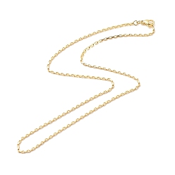 Real 18K Gold Plated Brass Box Chains Necklace for Women, Cadmium Free & Lead Free, Real 18K Gold Plated, 17.09 inch(43.4cm)