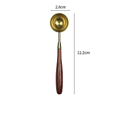 Golden Stainless Steel Wax Sealing Stamp Melting Spoon, with Wooden Handle, for Wax Seal Stamp Melting Spoon Wedding Invitations Making, Golden, 122x28mm