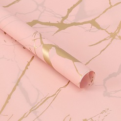 Pink 20 Sheets Marble Pattern Gift Wrapping Paper, Square, Folded Flower Bouquet Wrapping Paper Decoration, Pink, 560~570x560~570mm