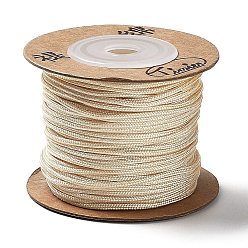 Champagne Yellow Nylon Cords, String Threads Cords, Round, Champagne Yellow, 1.5mm, about 27.34 yards(25m)/roll