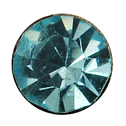 Aquamarine Brass Rhinestone Beads, Grade A, Nickel Free, Silver Metal Color, Round, Aquamarine, 12mm in diameter, Hole: 1.5mm