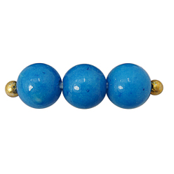 Bleu Dodger Perles Mashan naturel rondes de jade brins, teint, Dodger bleu, 6mm, Trou: 1mm, Environ 69 pcs/chapelet, 15.7 pouce