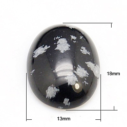 Snowflake Obsidian Gemstone Cabochons, Oval, Snowflake Obsidian, 18x13x5mm