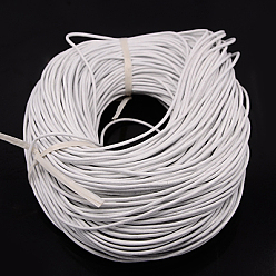 White Cowhide Leather Cord, Leather Jewelry Cord, Jewelry DIY Making Material, Round, Dyed, White, 1.5mm