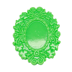 Зеленый лайм Непрозрачные кабошоны из смолы, цветок, зеленый лайм, 16x7 мм