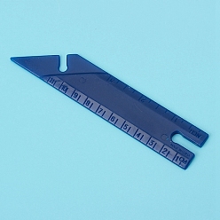 Blue Plastic Button Gauge & Point Turner, Button Positioning Sample Ruler, Sewing Ruler, Trapezoid, Blue, 140x28x4mm