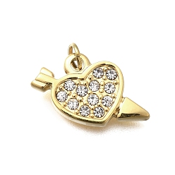 Кристалл 304 подвески из нержавеющей стали, со стразами, ионное покрытие (ip), сердце, с целью перехода в кольце, реальный 14 k позолоченный, кристалл, 10.5x16x2.5 мм, отверстие : 3 мм