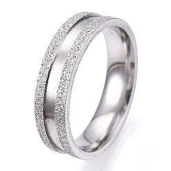 Нержавеющая Сталь Цвет 201 рифленое кольцо из нержавеющей стали для мужчин и женщин, цвет нержавеющей стали, внутренний диаметр: 21 мм, широк: 6 мм