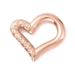 Rose Gold Ion Plating(IP) 304 Stainless Steel Linking Rings, Asymmetrical Heart, Rose Gold, 17.5x21x2.5mm, Inner Diameter: 5.5x14mm