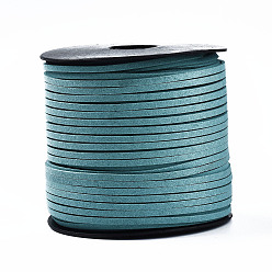 Светлый Морско-зеленый Экологичный шнур из искусственной замши, искусственная замшевая кружева, светло-зеленый, 3.0x1.4 мм, около 98.42 ярдов (90 м) / рулон