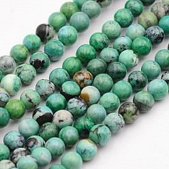 Variscite Natural Variscite Bead Strands, Round, 6mm, Hole: 1mm, about 64pcs/strand, 15.5 inch