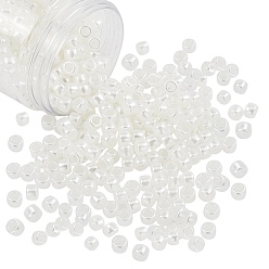 Creamy White ABS Plastic Imitation Pearl European Beads, Large Hole Beads, Rondelle, Creamy White, 8x6mm, Hole: 4mm, 500pcs/box
