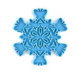 Butterfly DIY Christmas Snowflake Pendant Silicone Molds, Resin Casting Molds, for UV Resin, Epoxy Resin Jewelry Making, Butterfly, 115x115x6mm